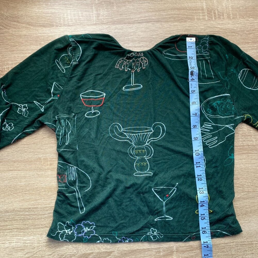 Lisa Says Gah Rowan Top Set The Table Forest Green Large - Picture 7 of 12